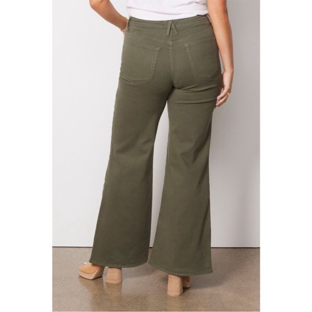Good American Women's Size 24 Green Good Waist Palazzo Wide Leg Pant Jeans - Picture 11 of 11